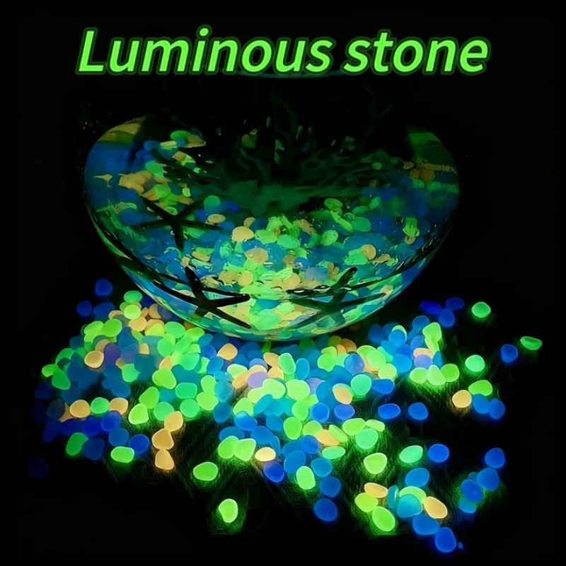أحجار مضيئة تتوهج في الظلام الحصى الأحجار المتوهجة في الهواء الطلق الممرات حديقة المنزل ساحة ديكور خزان الأسماك حصاة الصخور #1