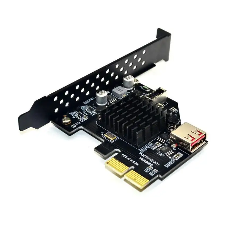 ASM3142 chip 10Gbps USB3.1 Gen 2 tipe-e 20 Pin kartu ekspansi USB 2.0 PCI Express 3.0 X2 adaptor untuk Desktop PC komputer DIY baru