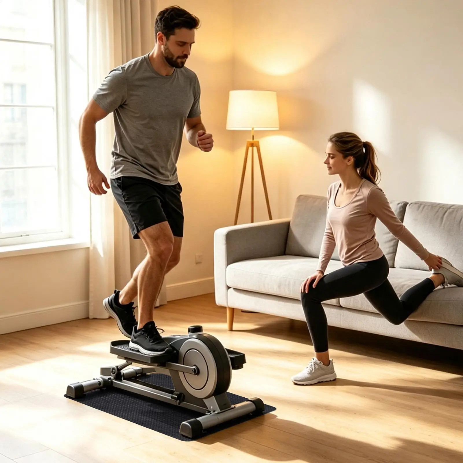 Shock Absorbing Mat Non-Slip Noise Reducing Exercise Accessory Vibration Plate Mat For Elliptical Stepper Rowing Gym Fitness