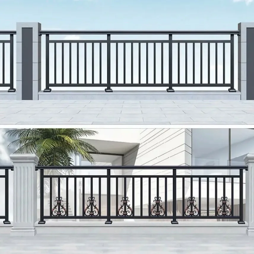 التخصيص الحديثة شرفة درابزين الحديد المطاوع تصميم مخصص شرفة درابزين الألومنيوم درابزين الحديد المطاوع #5