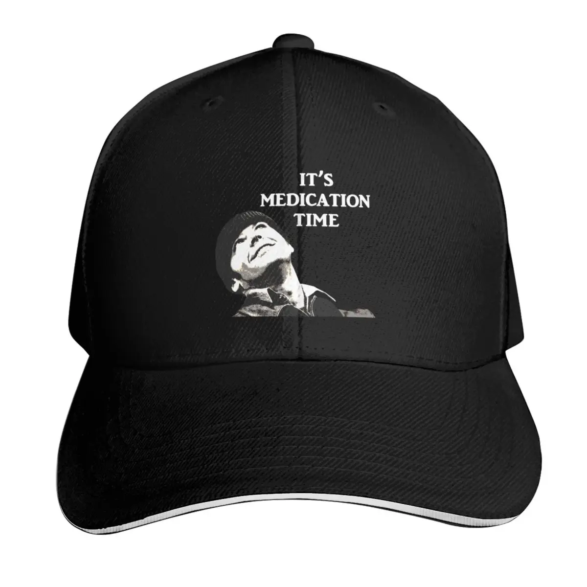 Medication Time (for dark background) Baseball Cap Adjustable Buckle Closure Moisture Wicking Quick Dry Curved Brim Classic Fit