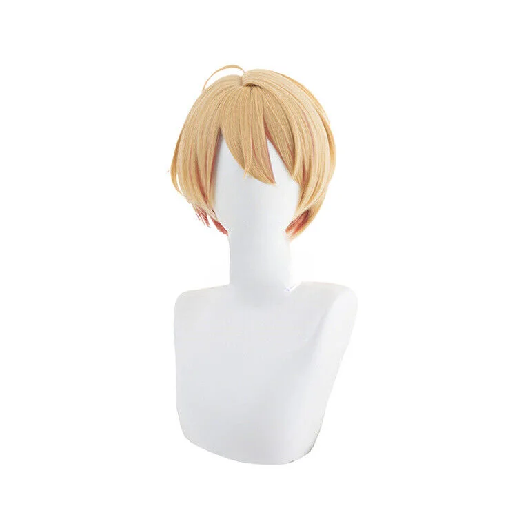 Perucas sintéticas louras misturadas curtas, peruca Cosplay Aquamarine Hoshino, 32cm