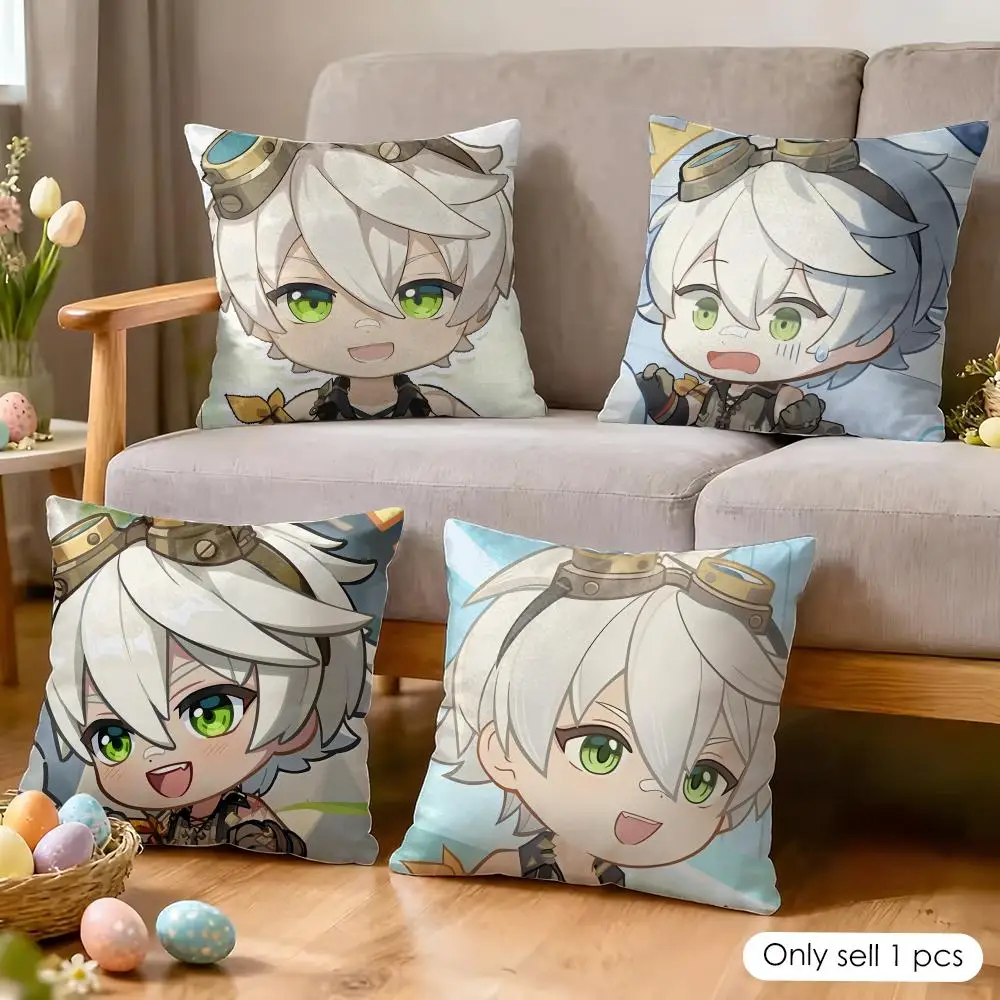 

Чехол для подушки Bennett Cute Genshin Impact, шелковистый, из короткого плюша, с невидимой молнией, пылезащитный, для дивана, для домашнего декора