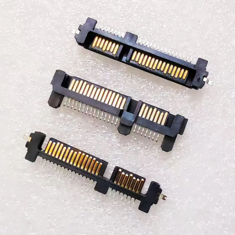 3pcs 7+15 Pin 22Pin Right Angle SMT Male Sata Connector Socket For Hard Drive HDD