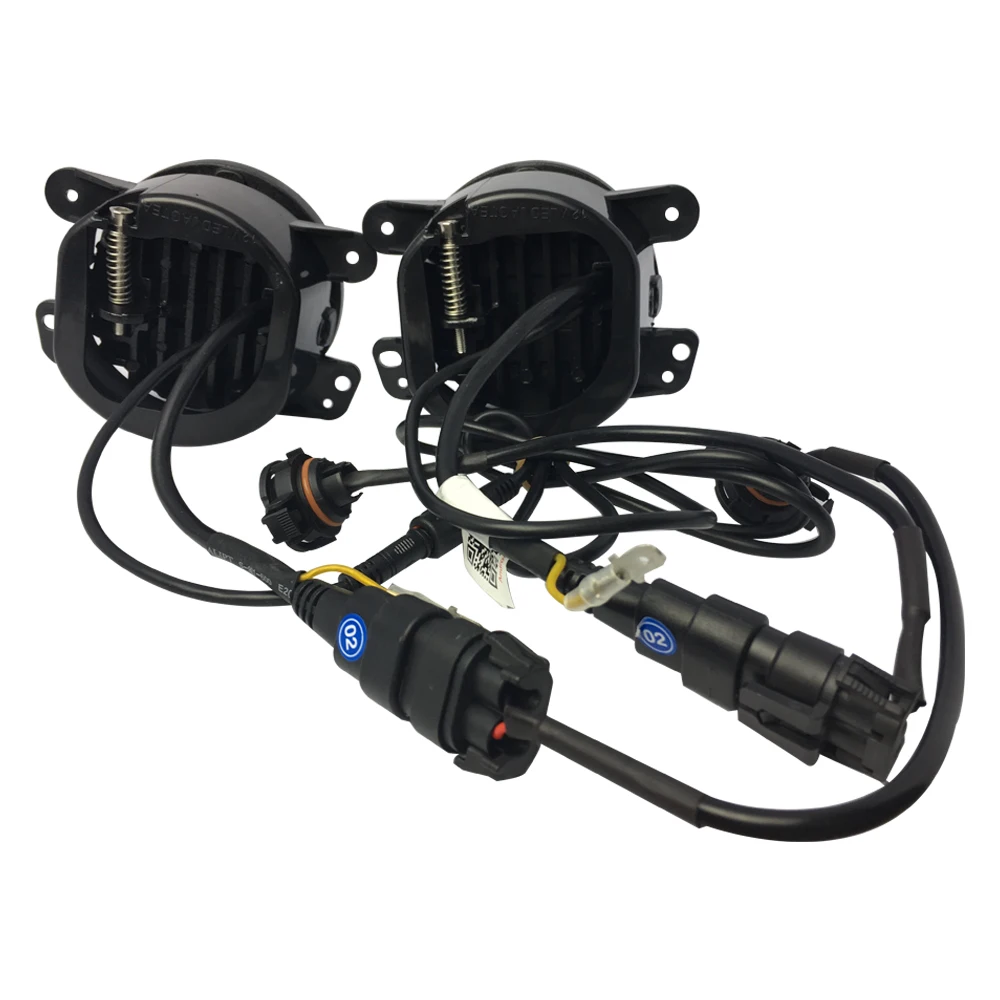 SXMA J023-5RGB، ضوء الضباب مع مصابيح المصد الأمامي DRL RGB فائقة السطوع 4 بوصة ضوء العمل للقيادة لسيارة جيب لرانجلر JK 07-17