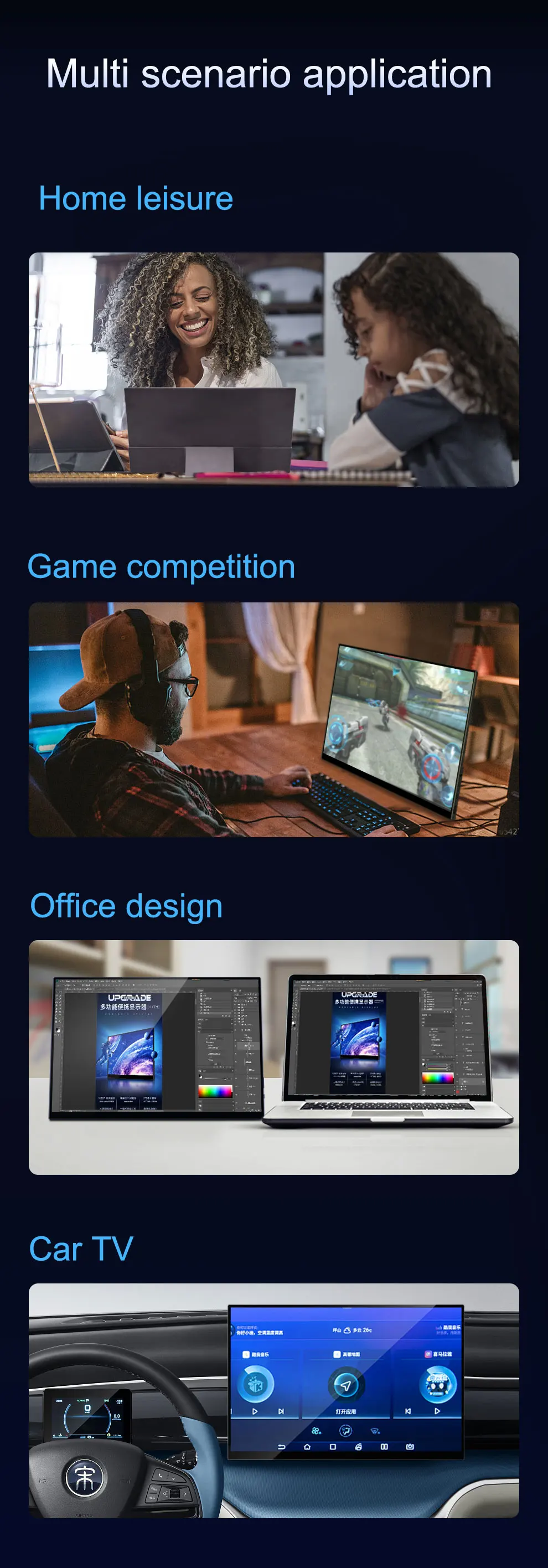 15,6 inch 1080p Touchscreen IPS Tragbare Monitor mit HDR USB-C HDMI-Kompatibel für Mobile Laptop Xbox PS4/5 schalter Metall Shell – Detail 9