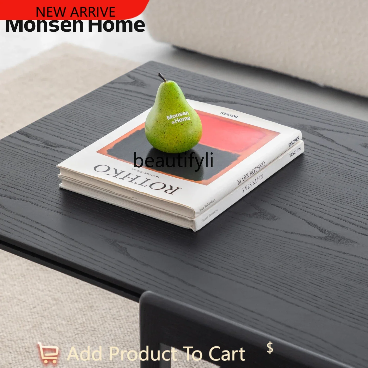 

Black coffee table dining table dual-purpose two-in-one double-layer retractable ash wood sticker leather retro G1218