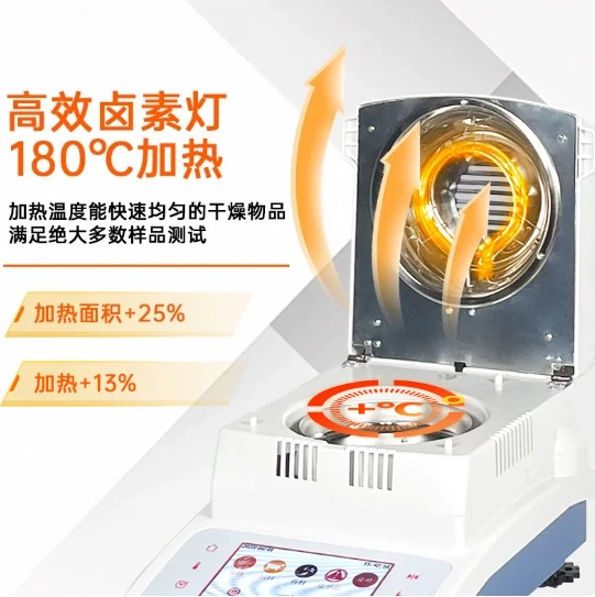 Halogen Heating Moisture Analyzer Digital Tester Meter 50g 110g Range, Precision 0.001 to 0.005g Measurement