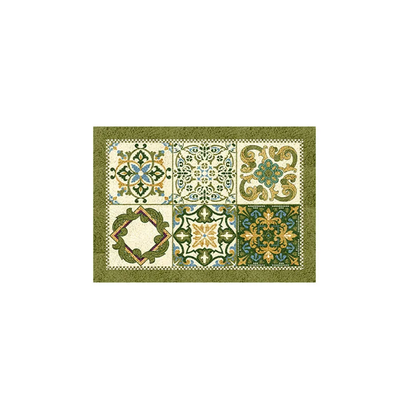Fresh mint mambo tone with artistic tile pattern, dirt-resistant coil design, quick-drying and non-slip, stylish entryway decor