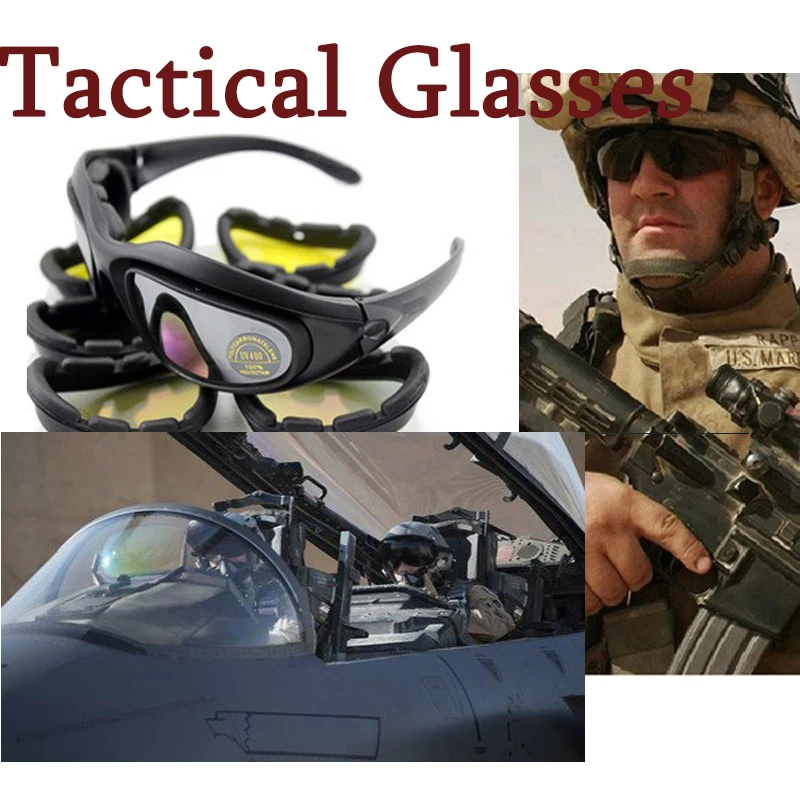 4 Lens Explosion Proof Hunting Shooting Glasses Polarized Military Airsoft Tactical Goggles Outdoor Sports Paintball Eyewear