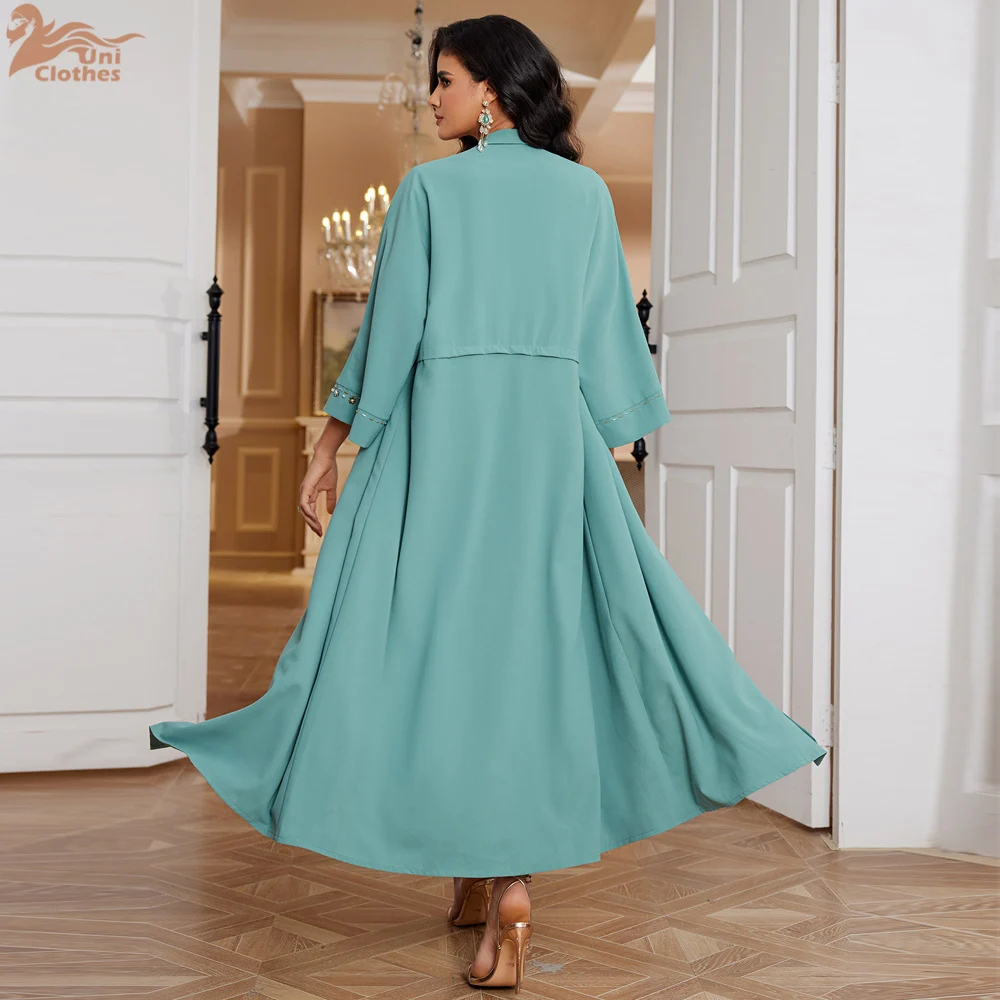 

Платье Ид, женское мусульманское платье-кардиган Абая, халат, новинка 2025, вечерние платья, Джалабия, Рамадан, Абая, кафтан, элегантные платья