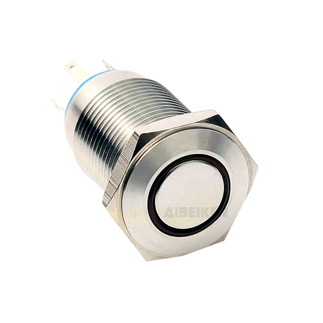 ABILKEEN 16MM Metal Push Button Switch 3A/250V Momentary/Latching Push Button 1NO1NC/2NO2NC Terminal Push Button with LED Light