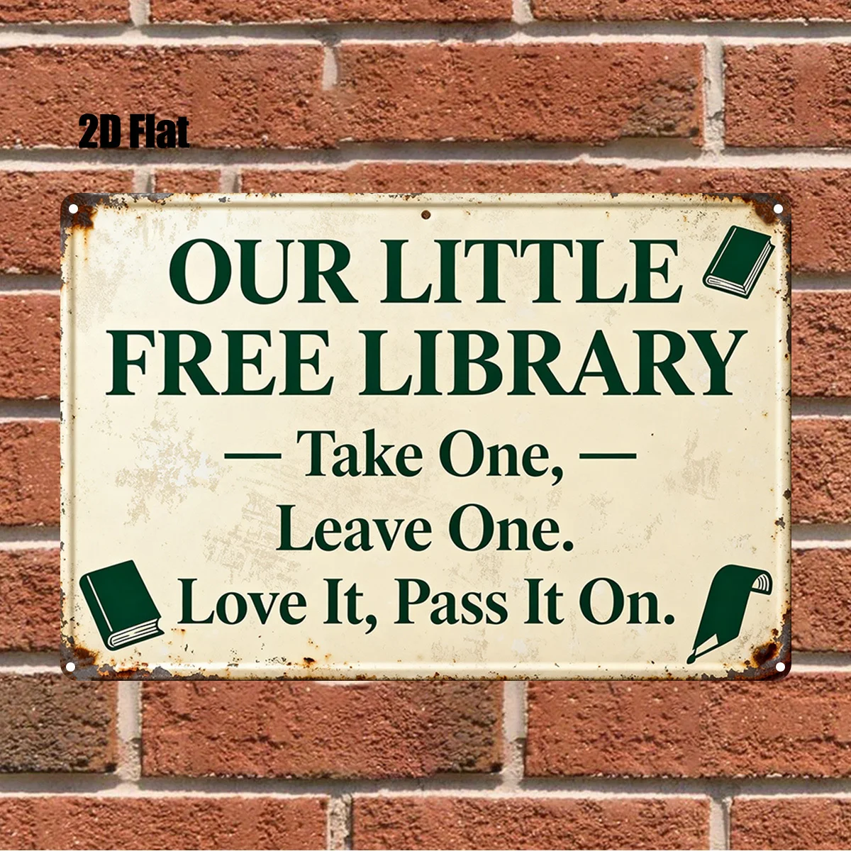 2D Flat, 1pc, Metal Sign, 