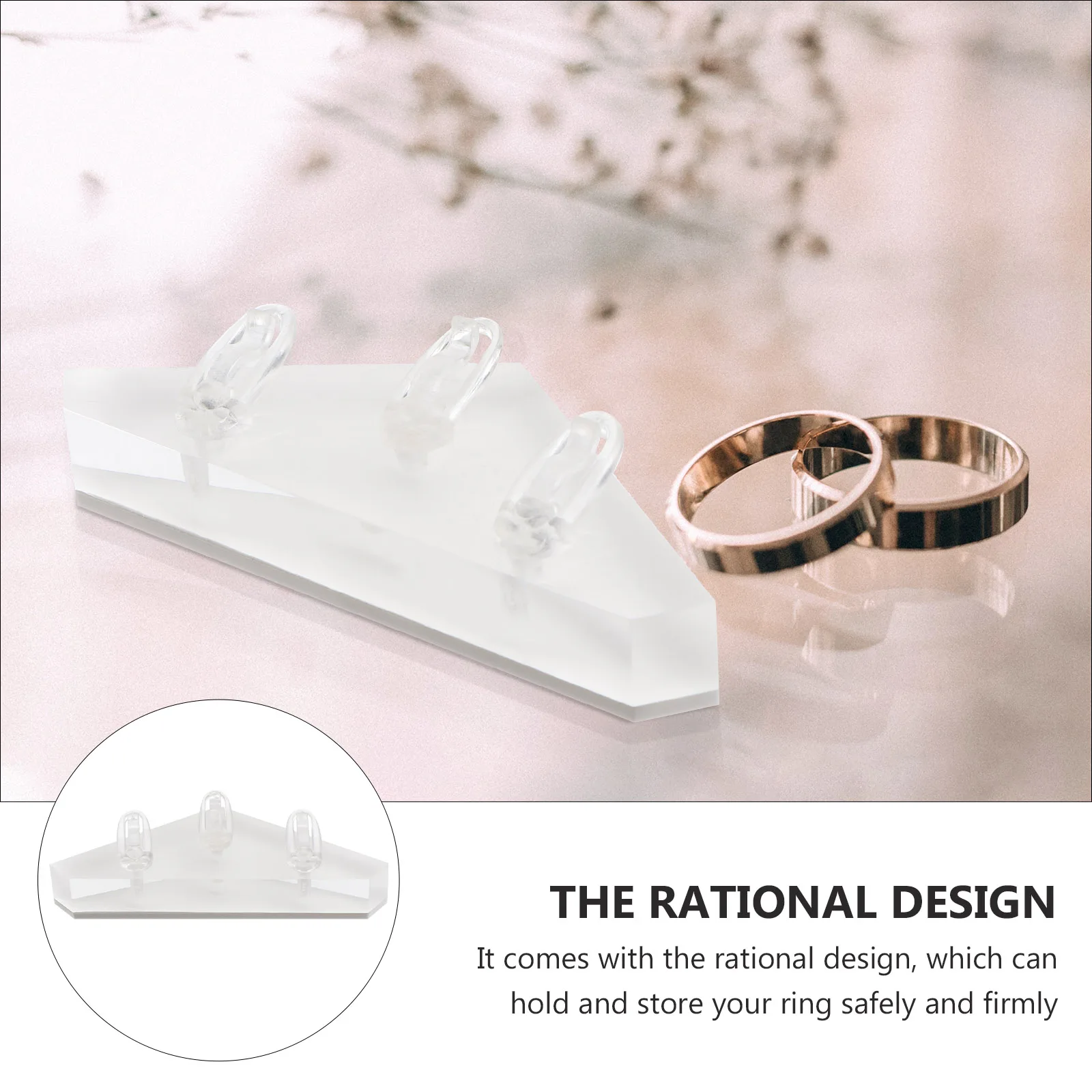

1pc Ring Display Holder Acrylic Material Compact Size Safe Firm Storage Jewelry Shop Home Use Transparent Organizer Rack Shelf