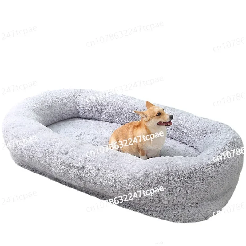 Human dog bed large kennel pet pad winter warm pet supplies removable and washable sofa lazy can sleep and lie down