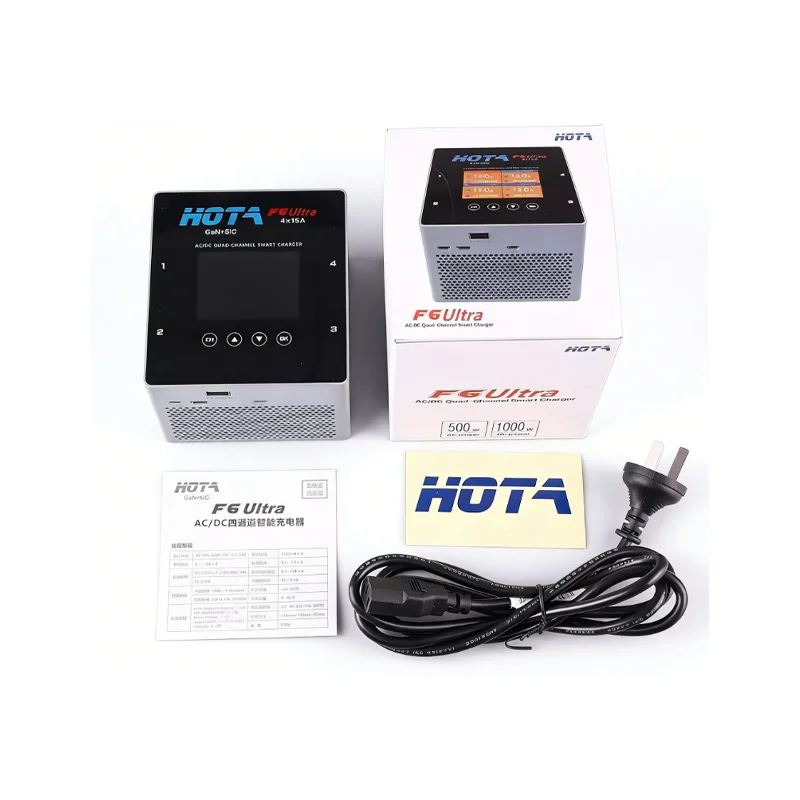 

HOTA F6Ultra 1000W 4-Channel Smart Charger, AC/DC Dual Mode Balance Charger for LiPo Battery F6+
