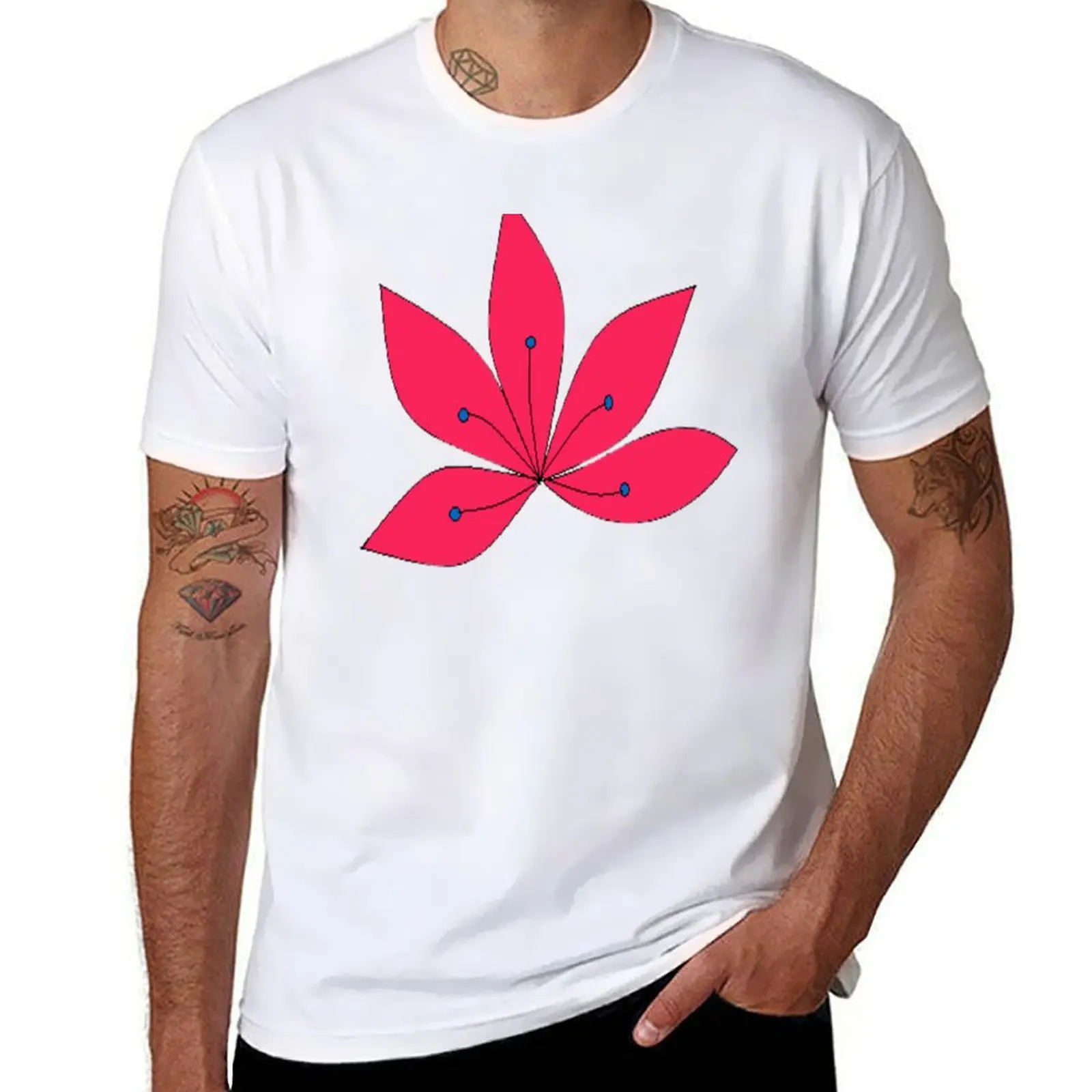 

flower Beautiful red pattern T-Shirt Casual Work Wear T-Shirt