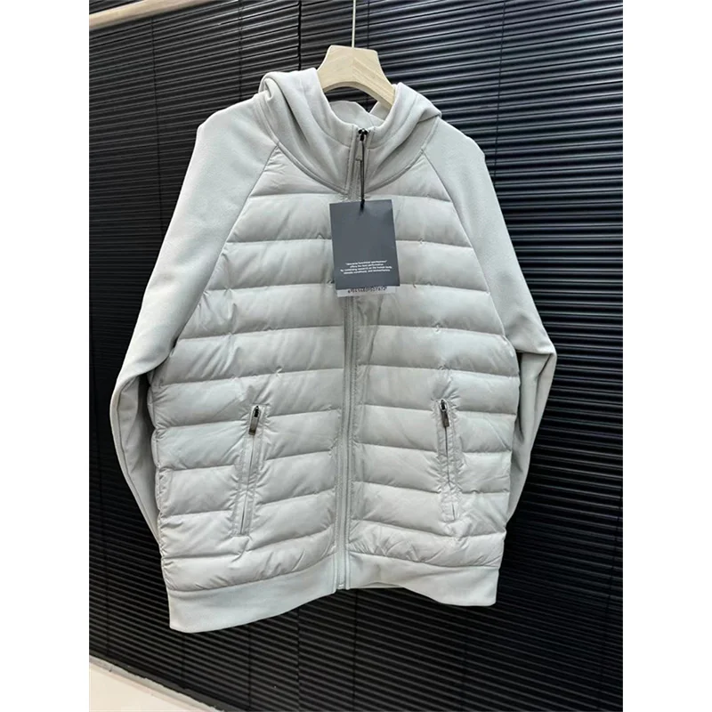 New 2025 Pure Color Hooded Lightweight Comfortable Cotton Jaet for Men Casual Versatile Lightweight Cotton Coat Outerwear