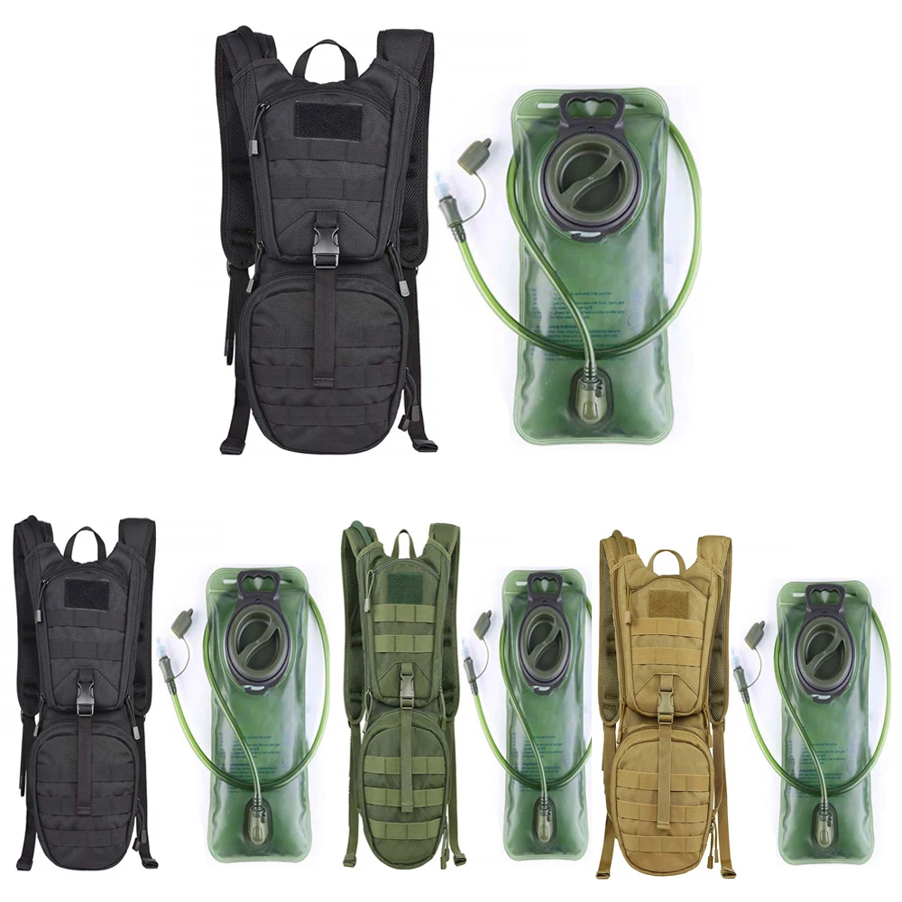 

Tactical Hydration Pack Backpack Water-proof Nylon Water Bag with 2/3 Liter Bladder for Hiking Cycling Climbing Fishing