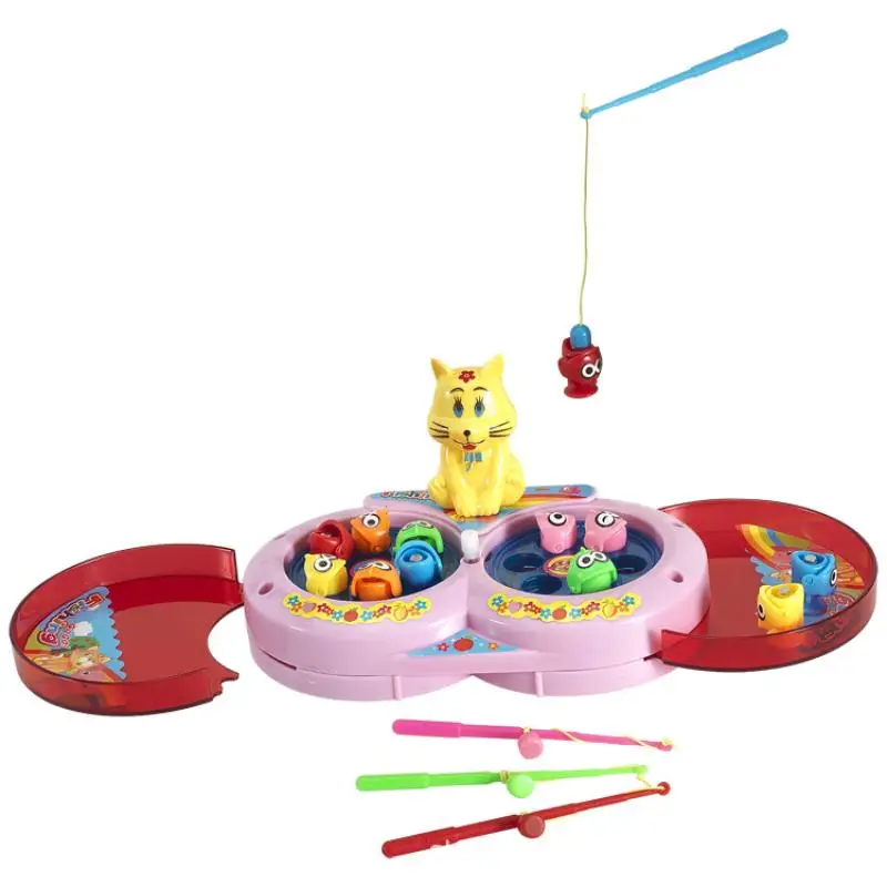 1 Set Magnetic Small Fish Wind-up Clockwork Toys Mini Fishing Machine Parent-child Game Kids Birthday Gifts