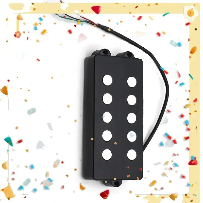 QX Music Store Five-String Open Electric Bass Pickup Black 105.5x49mm Bass Pickup Hole Distance 62mm Essential Bass Accessories