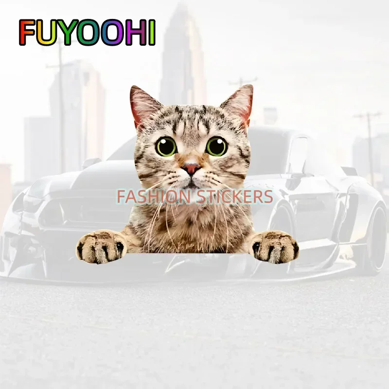 FUYOOHI Fashion Stickers Adorable Cute Fun Creative Cats, Electric Vehicle Motorbike Luggage Scratch Hiding Decorative Sticker