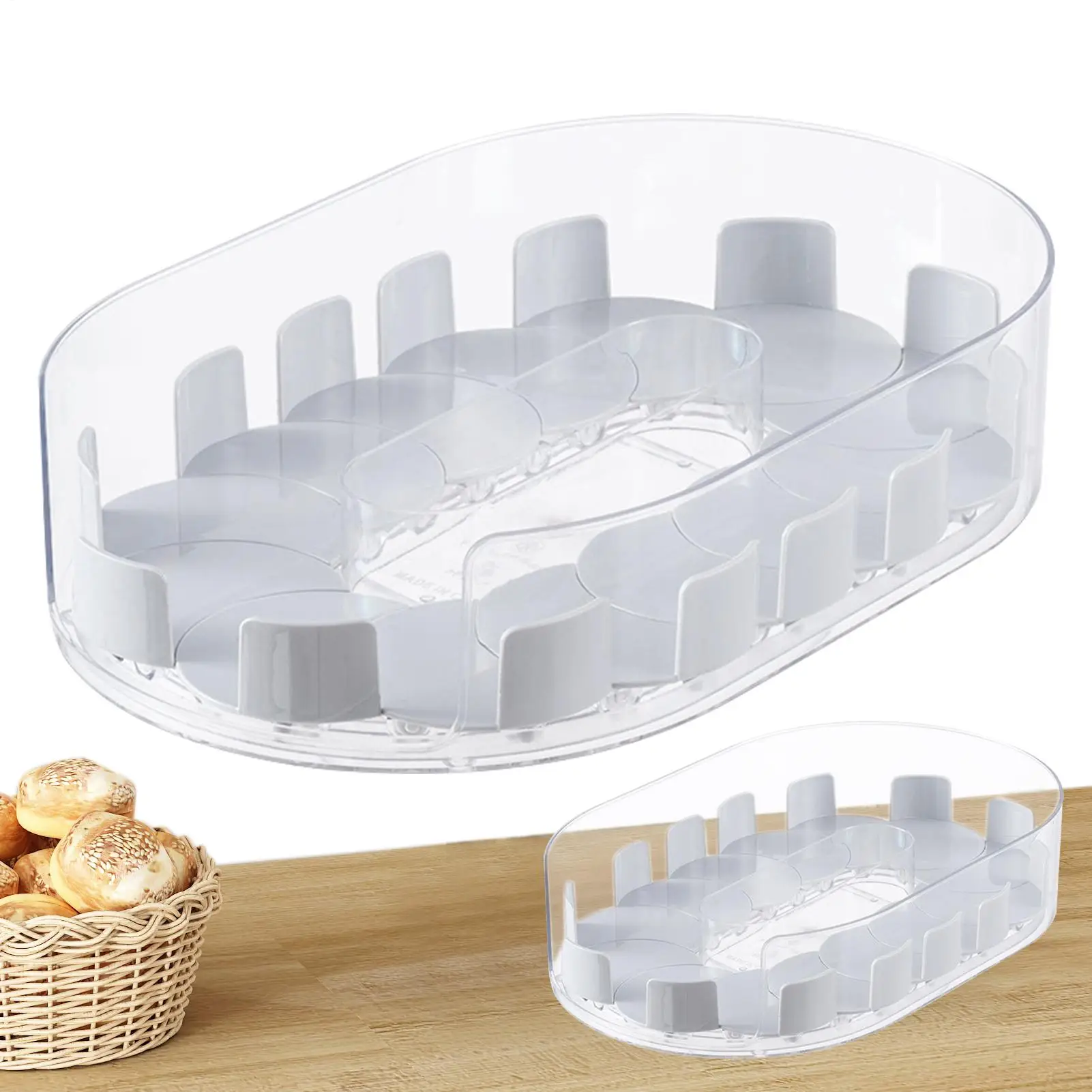 Turntable Organizer For Kitchen Rotating Refrigerator Organizer Rotating Fridge Tray Storage Shelves For Condiment Toiletry