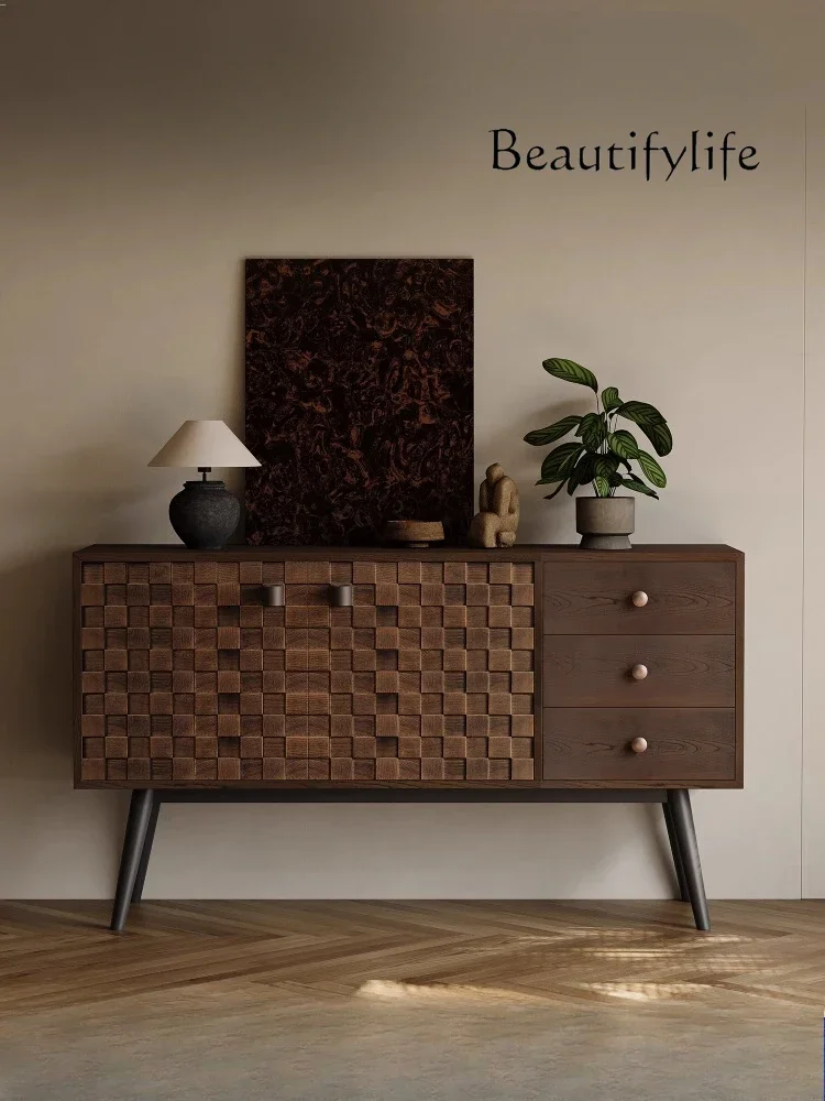 X40 Medieval Solid Wood Bucket Cabinet, Wall Storage, Living Room, Home Nordic Dining Side Cabinet, Entrance Hall, Entrance Cabi