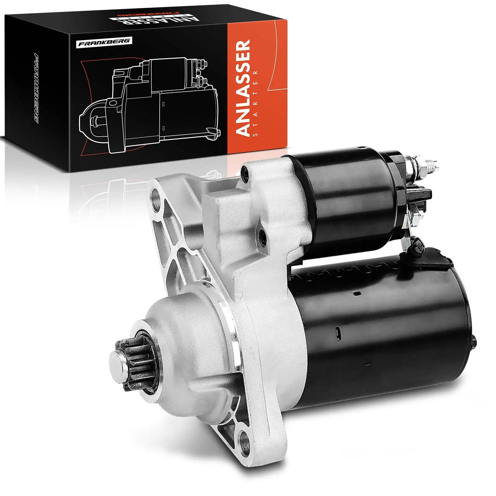 Frankberg 1x Starter voor VW Bora Variant Fox Golf IV Lupo New Beetle Polo Audi A2 Seat Skoda 31220 02T-911-023E