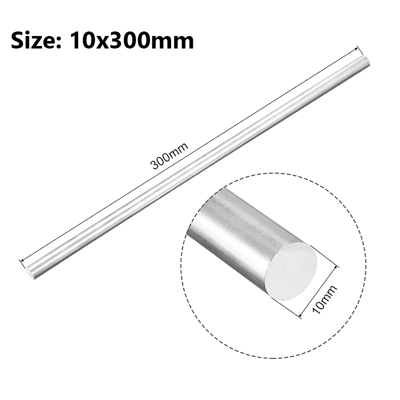 10pcs~1pcs 6061 High Quality Aluminum Solids Rod Round Bar Diameter 2mm~200mm Length 50mm 100mm 150mm 200mm 300mm 500mm