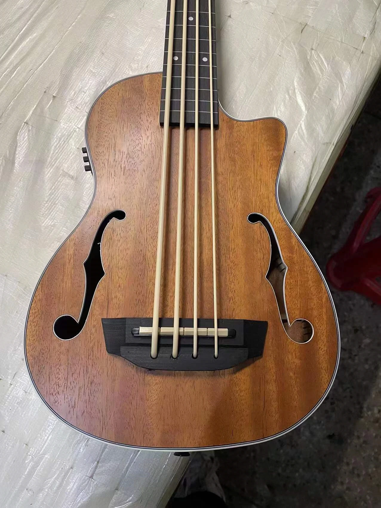 Handmade 30 inches fretless Ukulele Bass all mahogany wood 30