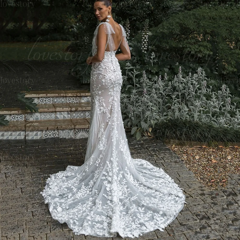 Customized Strapless Mermaid Wedding Dresses Boho Exquisite Bridal Gowns Luxury Bride Robes Vestido De Novia