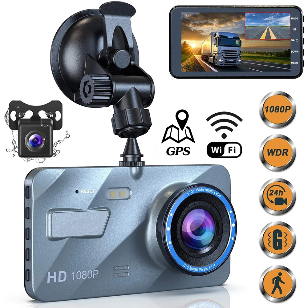 Car DVR WiFi Full HD 1080P Dash Cam Rear View Vehicle Camera Drive Video Recorder Night Vision Auto Dashcam GPS Car Accessories