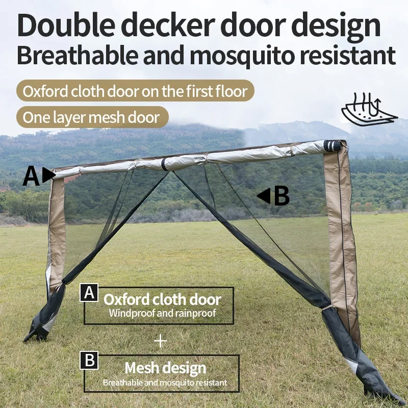 10x10 tenda a baldacchino pareti laterali a doppio strato con cerniera Gazebo parasole rete laterale protezione solare impermeabile