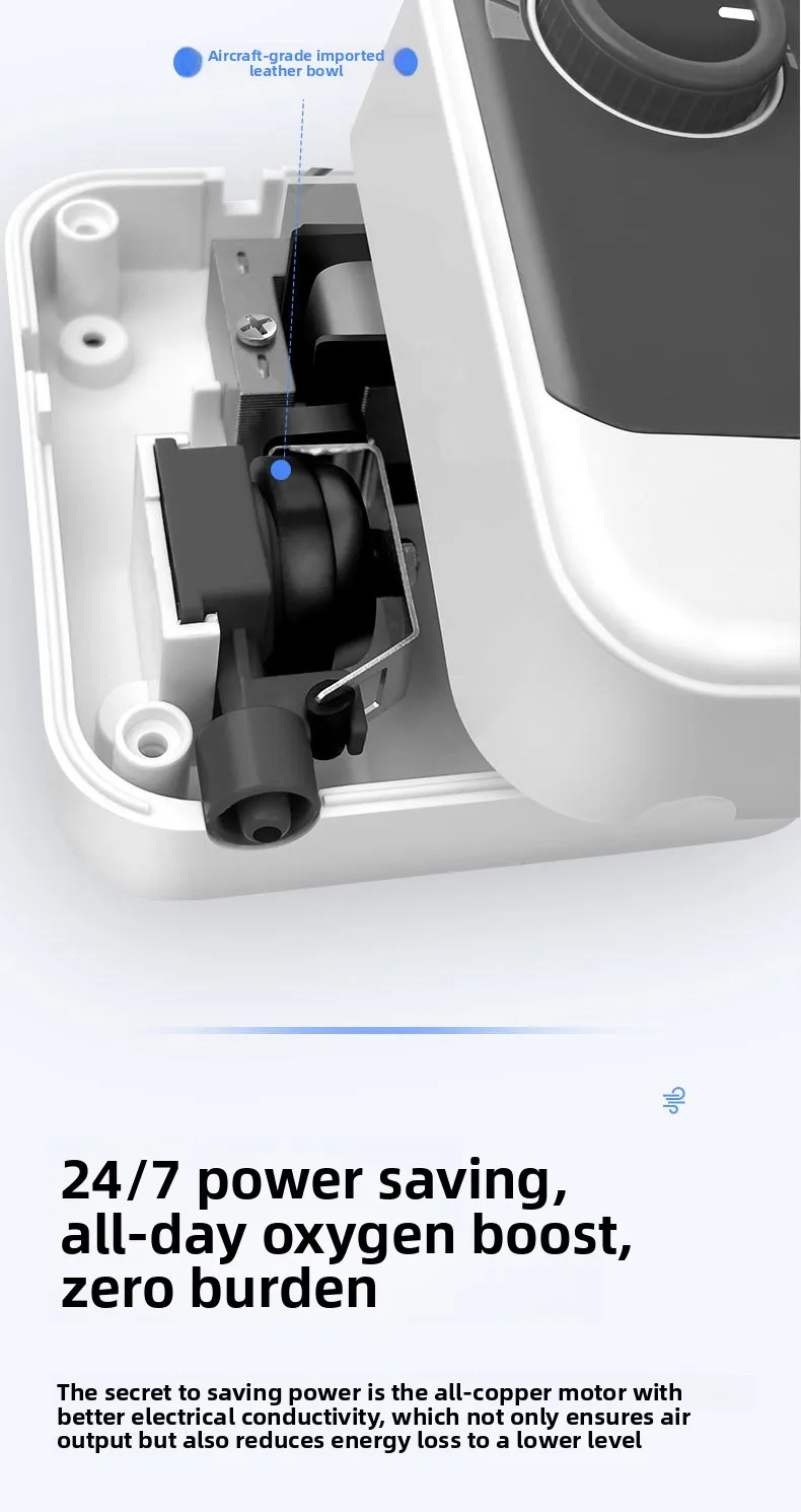 Ultra-Leise Aquarium-Sauerstoffpumpe – Leistungsstarker Luftstrom mit präziser Einstellung, langlebiges Vollkupfer-Motordesign – Detail 14