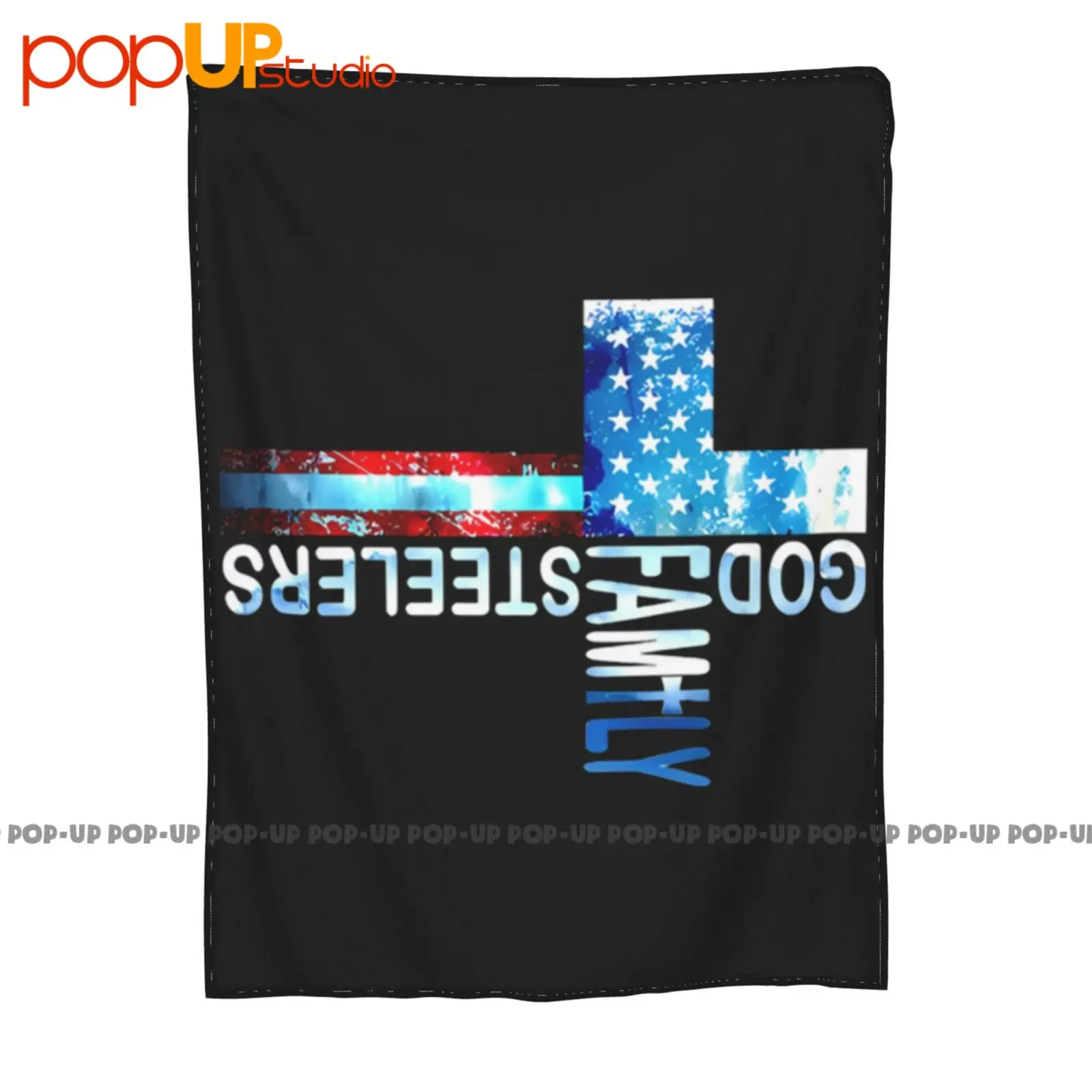God Family Steeler Faith Cross American Flag Ultra-Soft Blanket Quilt Winter Sofa Cover Bed Covers