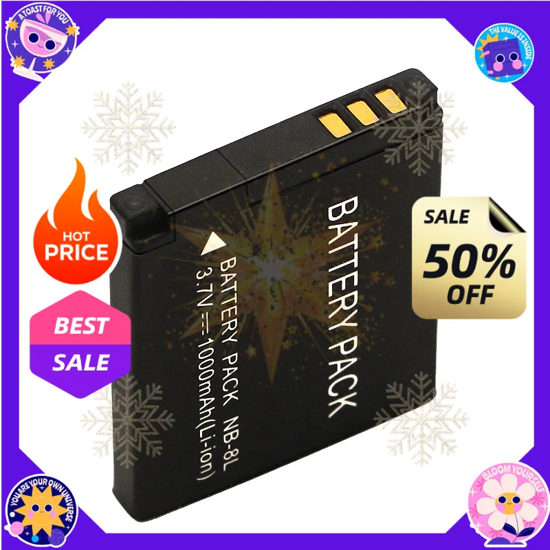 SWZY 3.7V 1000mAh NB-8L Rechargeable Digital Camera Battery Pack for Canon Powershot A3000 A3100IS A3200 A3300 A2200