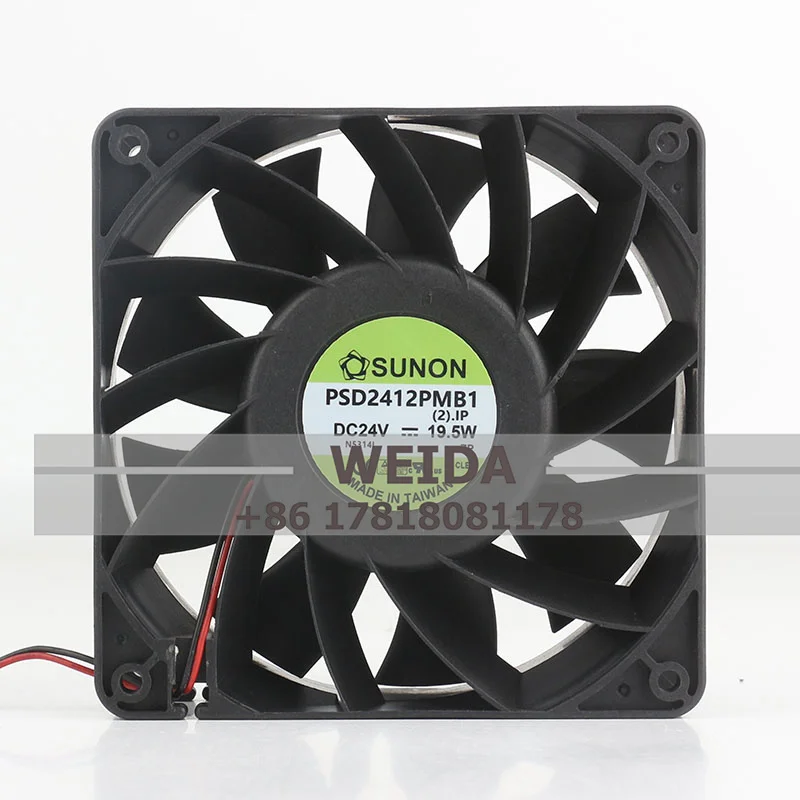 SUNON PSD2412PMB1/ PSD2412PMB2 DC19.2W 2wires 120x120x38mm 12cm 0.8A 200CFM 4000RPM Wire Leads Inverter Axial Cooling Fan