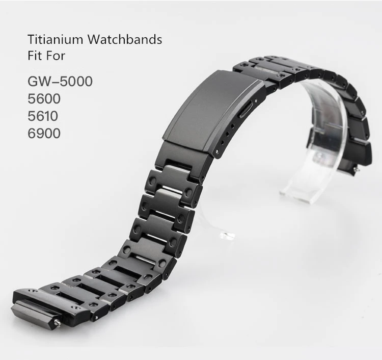 Black Titanium Watchbands and Bezel For DW5000 GM-W5610 GW5000 DW5035 Watch Set Watchband Bezel/Case Metal Strap With Tools