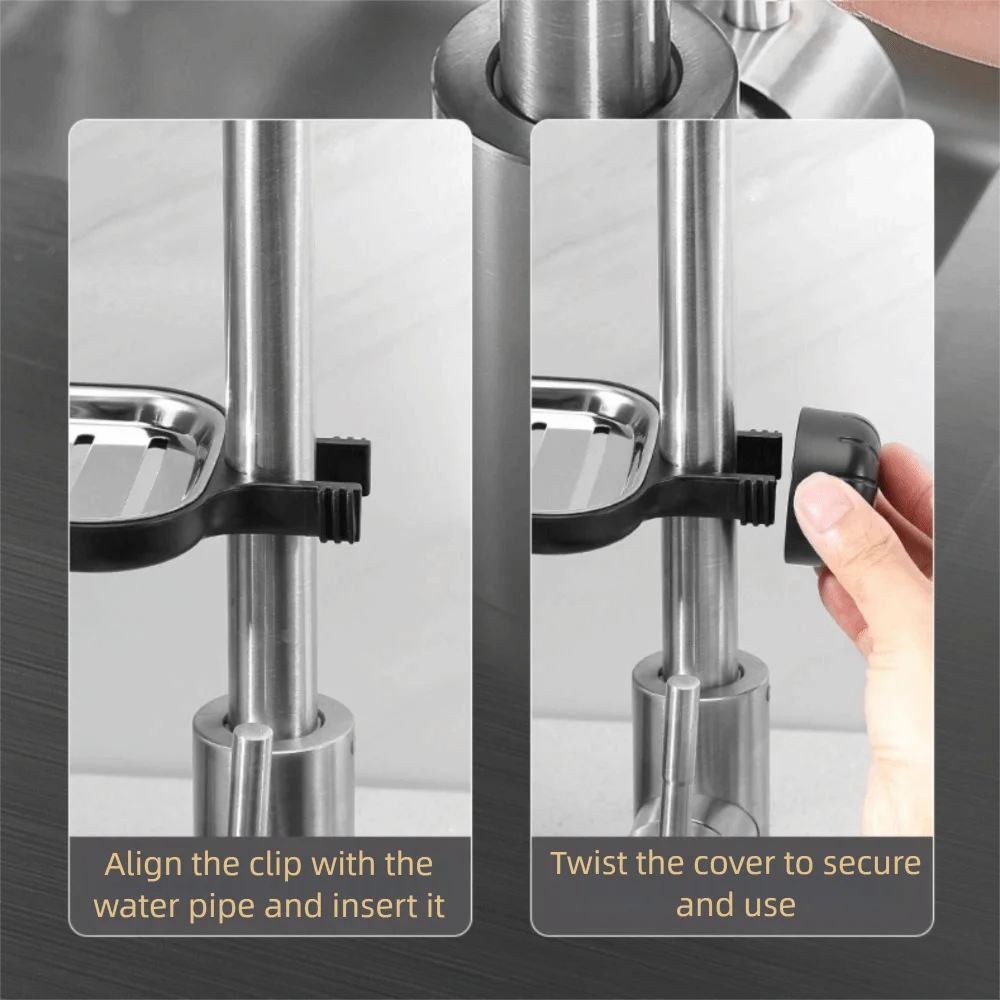 Anti-Rust Stainless Steel Sponge Holder Drainage Storage Finishing Rack Sink Rack Pool Rag Storage Adjustable