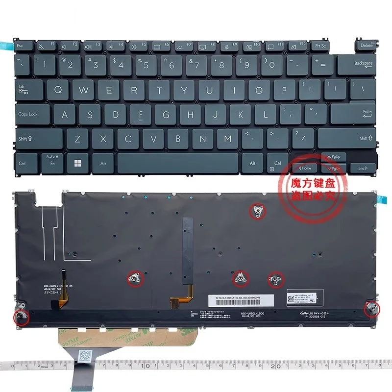 

Новая американская клавиатура для ASUS UX3402Z UX3402V UM3402 S13 X13 UM5302T/LA/TA Q409ZA, черная, синяя подсветка клавиатуры