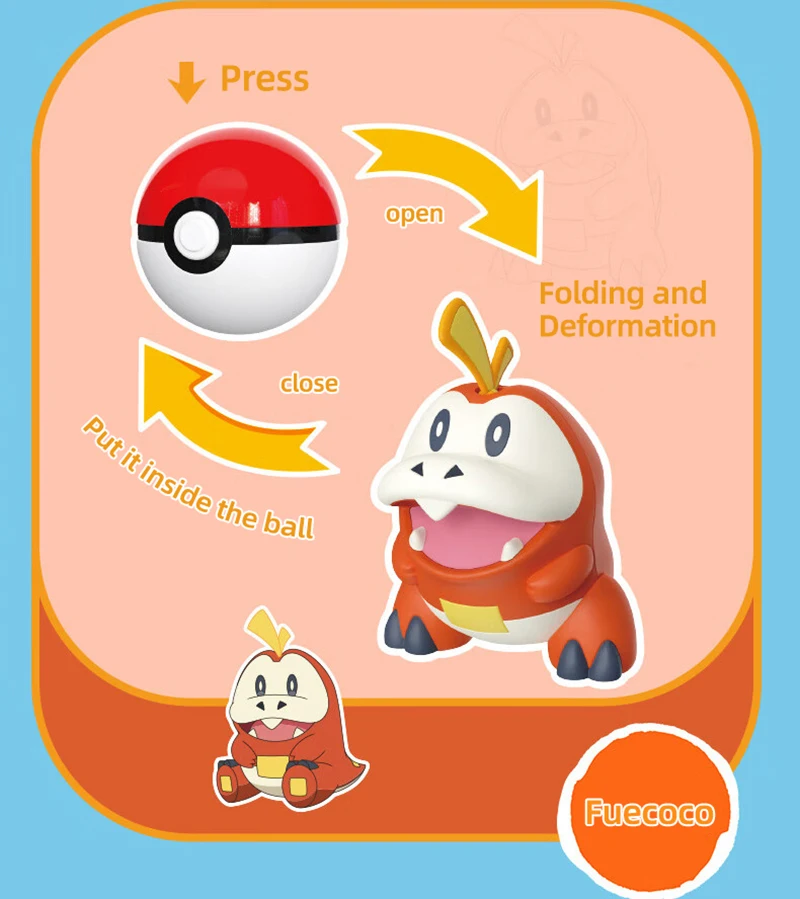 22 Arten Pokémon-Ball-Figuren Pokeball Mewtwo Pikachu Glurak Gyarados Venusaur Pawmi Quaxly Fuecoco Elf Spielzeug-Set Kinder-Geschenk – Detail 7
