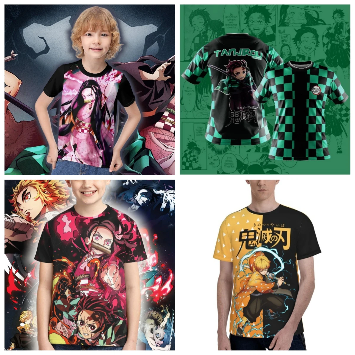 

2025 Summer Hot-selling Anime Ghost Annihilation Blade Infinite City Showdown Series T-shirt Adult Children's Fashion Top Casual