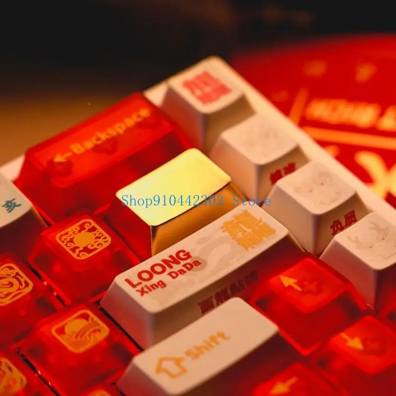 L4MD Ergonomic Zinc Alloy Keycap Set, 15Pcs, Row Layout Keycaps Perfect for Mechanical Keyboard Users