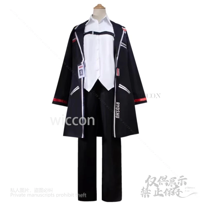 อะนิเมะเกม Limbus บริษัท Ryoshu คอสเพลย์เครื่องแต่งกายชุดเสื้อคลุมสีดําแฟชั่นชุดบทบาทเล่น Props วิกผมปาร์ตี้ฮาโลวีน S-2XL