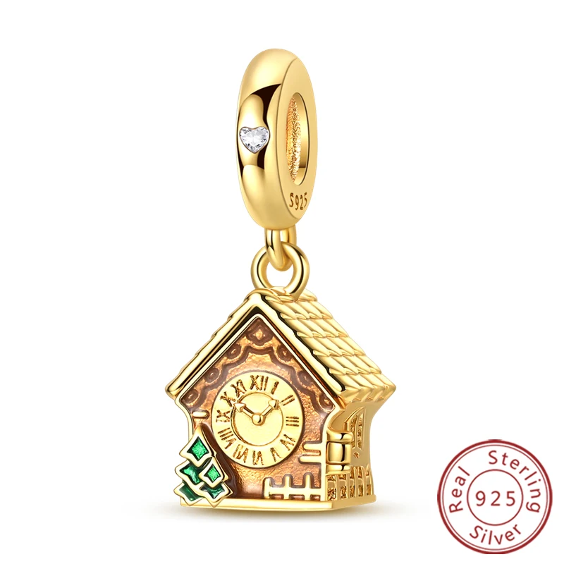 Gold Original Charm Bead 925 Sterling Silber Leopard Kreuz Hund Knochen Erde Flugzeug Charm Fit Armbänder Anhänger Frauen DIY Schmuck