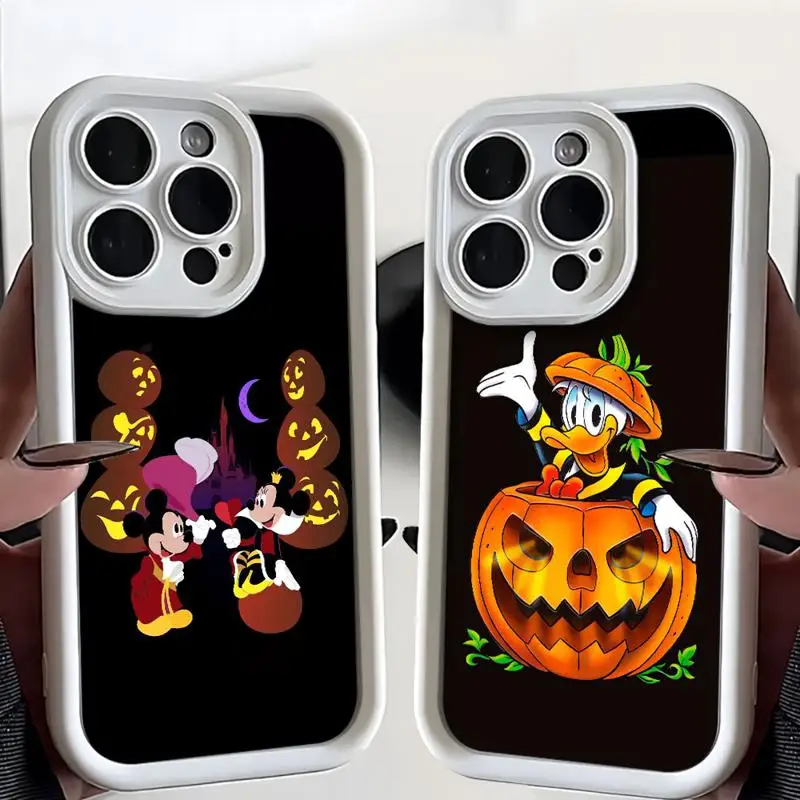 Disney Mickey Minnie Happy Halloween Soft Liquid Silicone Phone Case For Apple iPhone 11 12 13 14 15 Pro Max Plus Back Cover