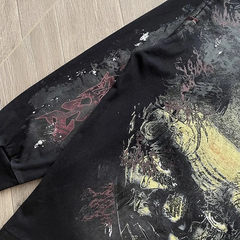 555 Graffiti Langarm-T-Shirt aus Baumwolle im personalisierten Graffiti-Stil – Detail 18