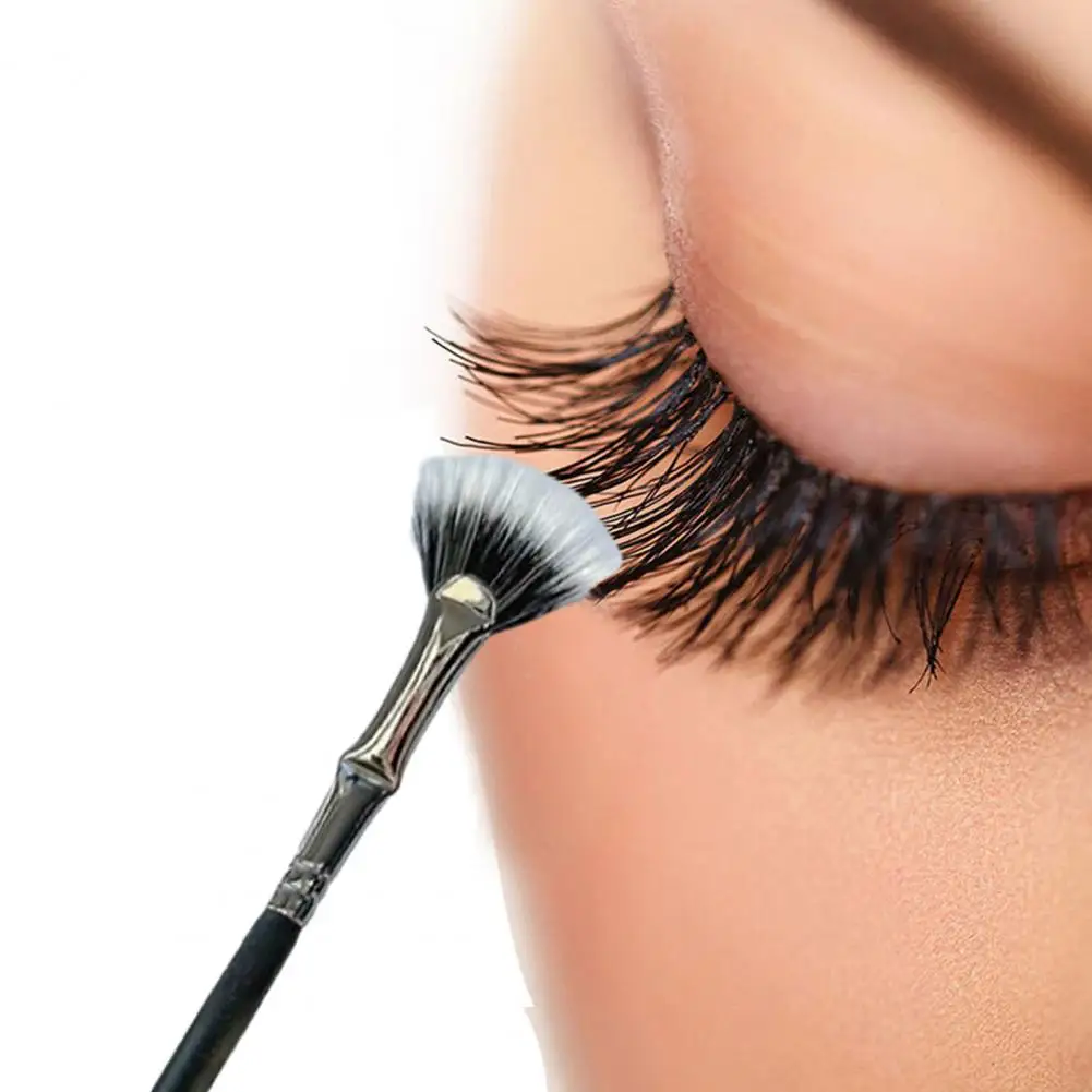 Brosse à mascara professionnelle en forme d'éventail, fibre synthétique, effet lifting naturel, amélioration du maquillage