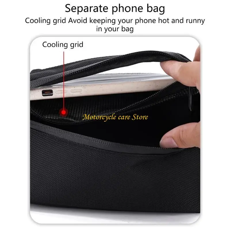 U75F Motorcycle Headbag Handlebar Front Fork Head Storage Bag Electric Car Waterproof Phone Navigation Pocket for Traveling